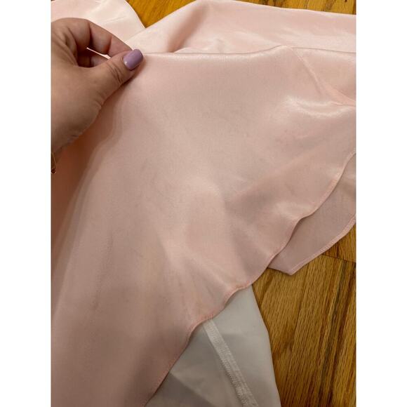 Amanda Uprichard Crystal Silk Mini Dress in Dusty Rose Small Long Sleeve Lined - Picture 8 of 8